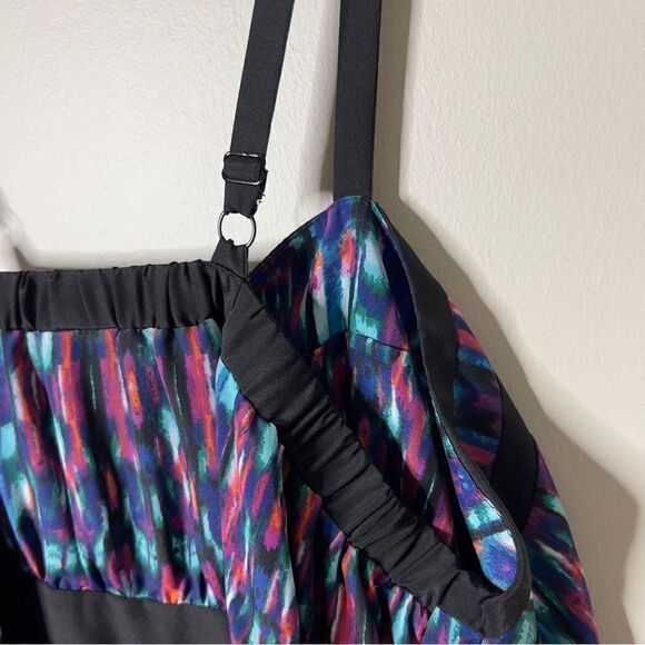 City Chic Sleeveless Multicolor 1/2 Front Zip Dress Size XXL - Picture 7 of 10